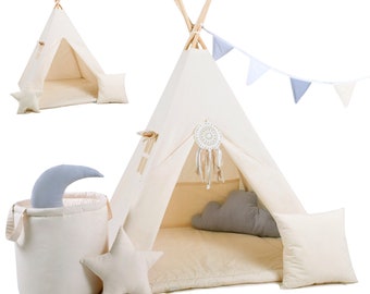 Kids Teepee | Teepees for Kids | Kids Teepees  | Kids Teepee Tent | Kids Tent | Teepee + Mat + Cushions + Accessories | Kids Tipi | Teepee |