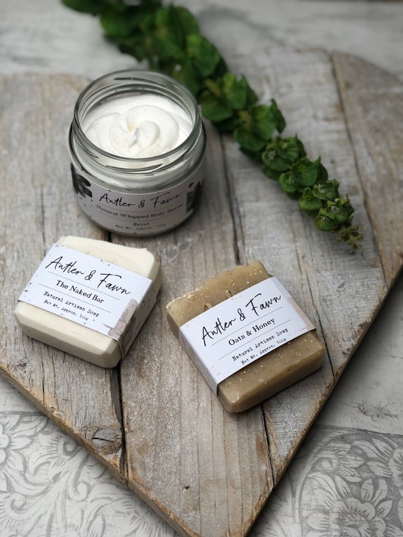 The Naked Collection - Gift Set - The Naked Bar Soap - The Whipped Naked Body Butter - Oats & Honey Soap