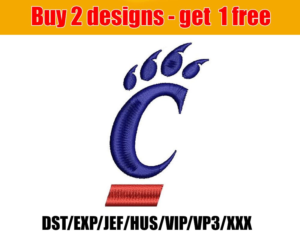 Cincinnati Bearcats Embroidery Design Embroidery Pattern Etsy