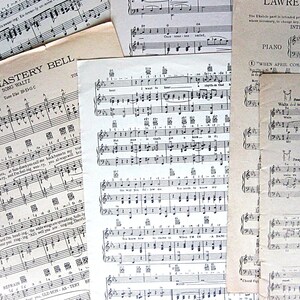 12 sheets vintage sheet music | 1900&#39;s-1970&#39;s | Original music pages | Craft projects | collage | decoupage | scrapbooking | Junk journals