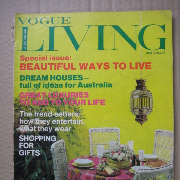 Vogue Living magazine, 1970 November | Australian edition | Vintage home and lifestyle magazine | 1970's Australian homes