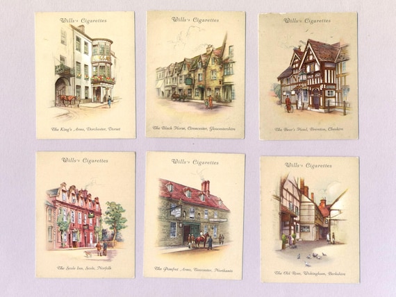 wills cigarette cards old inns Old Inns, 2nd Series | 1939 Wills Cigarette Cards | Set 40 Original Cards |  1930's Pubs