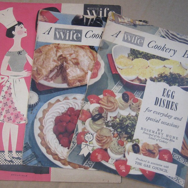 Housewife magazine recipe magazines | 1950's 3 recipe booklets | Cookery magazines, recipes with pictures | 1950's cookery | 50's home cooks