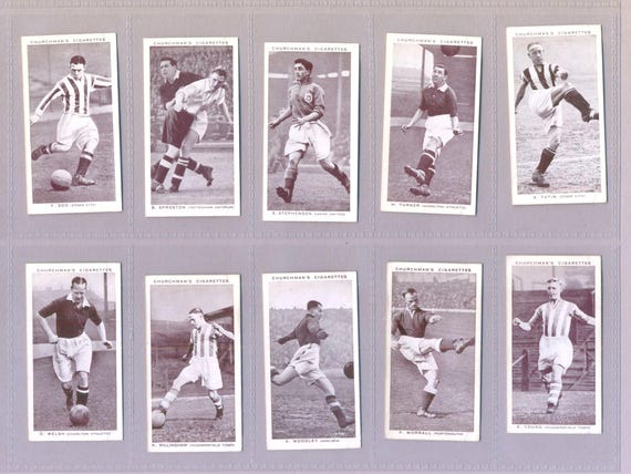 Association Footballers | 1938 Churchman's Cigarette Cards | 50 Original  Cards | 1930's Football Players