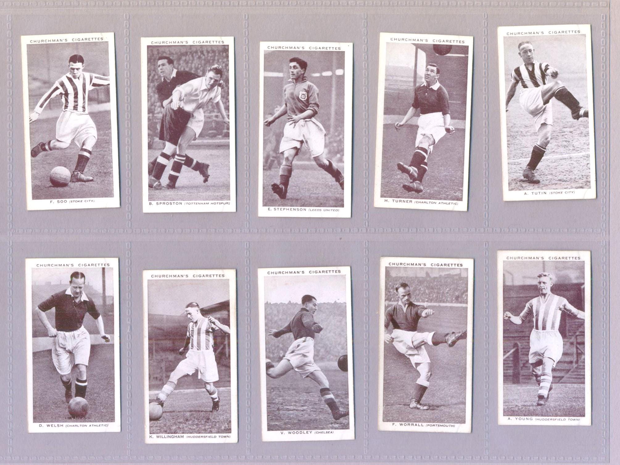 Association Footballers | 1938 Churchman's Cigarette Cards | 50 Original  Cards | 1930's Football Players