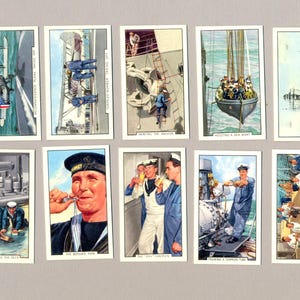 The Navy | 1937 Gallaher&#39;s Cigarette Cards | Full set of 48 original cards | 1937 Naval cigarette cards | Park Drive cigarettes | Royal Navy