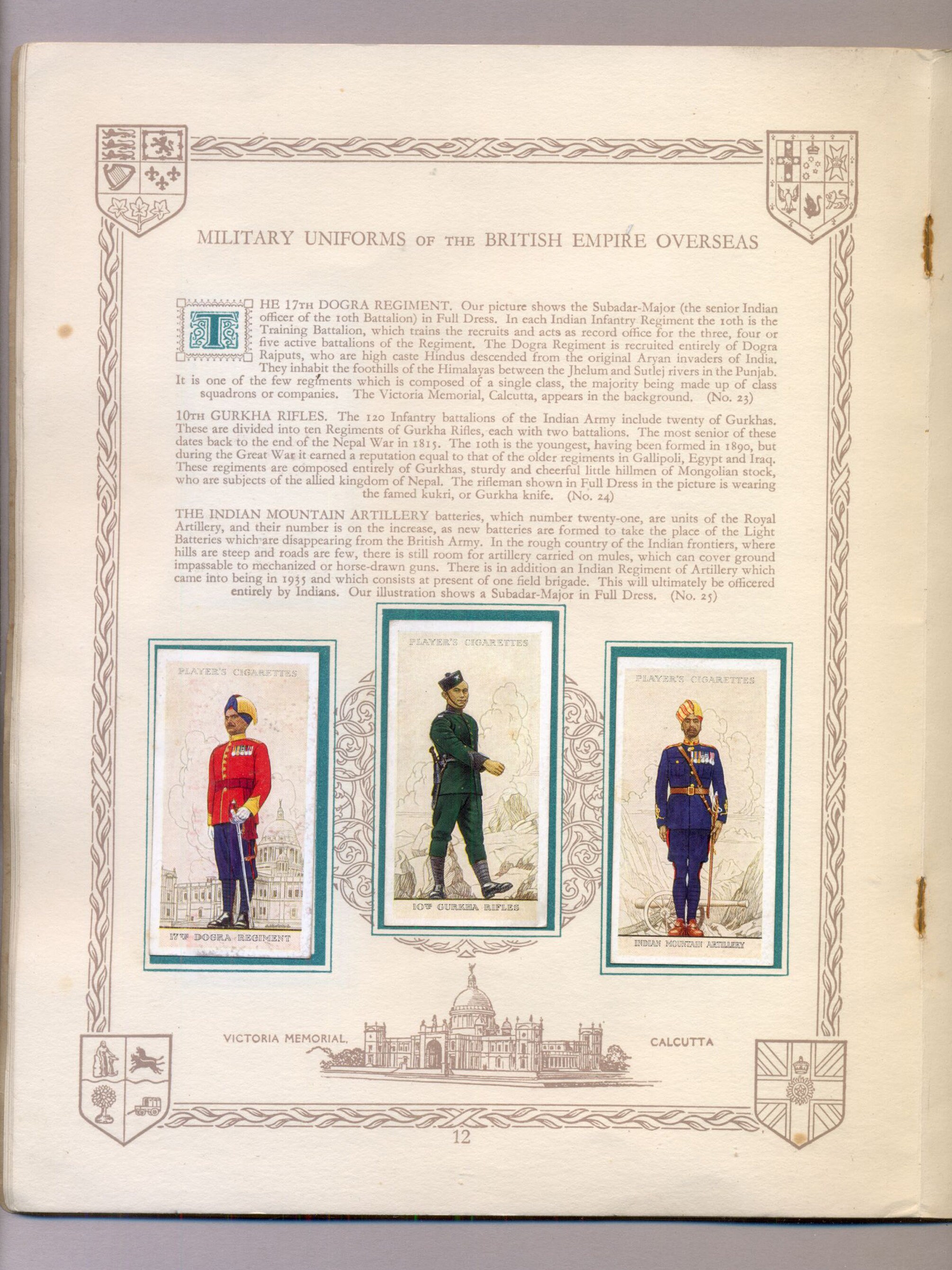 players cigarette cards military uniforms of the british empire overseas Military Uniforms of the British Empire Overseas | 1938 Players Cigarette  Cards Album