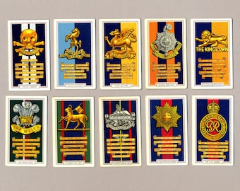 Army Badges by Gallaher, Cigarette Cards, Full Set, in Excellent Condition 
