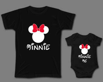 Chemises assorties mère et fille Chemise Minnie Moi Chemise cadeau mère et fille Tenues maman et moi Chemises Disney Noël