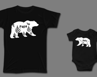 Chemises papa Baby Bear Chemises assorties Père fils - Chemises assorties papa et bébé - Papa ours Bébé ours - Cadeau de fête des pères