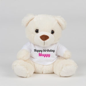 Personalisierter Teddybär Bedruckt mit persönlicher Nachricht Kleine Mittelgroße Stofftier Bedruckte Bären Drucken Sie Text, Bilder oder Logos Bild 2