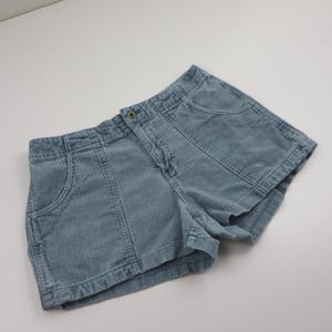 Vintage 70s 80s Gap Long Rider Corduroy Short Shorts Womens 8 10 29 30 | Blue |Above Knee | Running Gym Athletic Mod OP Grunge Distressed