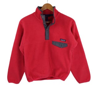 Vintage 90s Made in USA Patagonia Synchilla Fleece Snap T Pink