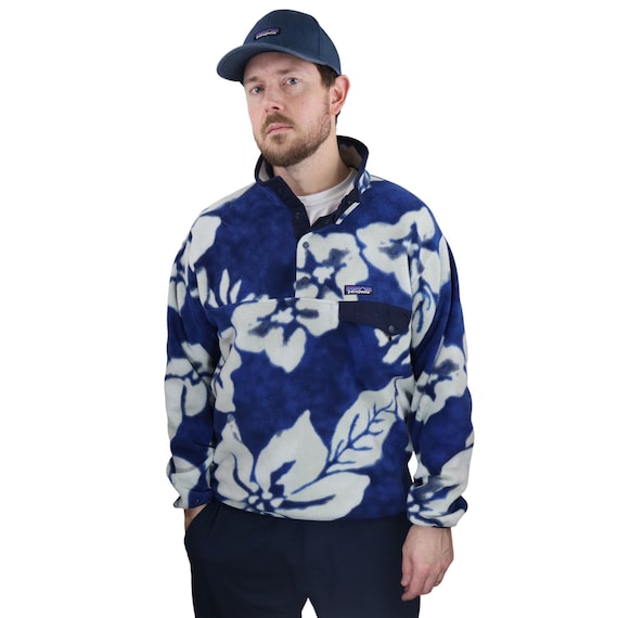 Vintage Patagonia Synchilla Hawaiian Hibiscus Snap-t Fleece