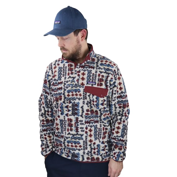 Patagonia Wandering Woods Aztec Tribal Synchilla Fleece Snap-t