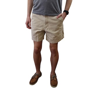 Vintage Patagonia 6&quot; Cotton Canvas Denim Stand Up Hiking Shorts Size 32 34 Brown Khaki Work Outdoors| Above Knee | 6 inch Inseam | Y2k 90s