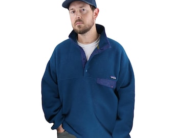 Vintage 90s Patagonia Synchilla Fleece Snap T Rare Pullover Jacket