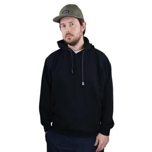 Vintage 90s Y2K Black Faded Heavyweight Hoodie Sweatshirt Mens Large Boxy Baggy Skate Skater Grunge Skateboarding Vaporwear Streetwear Retro