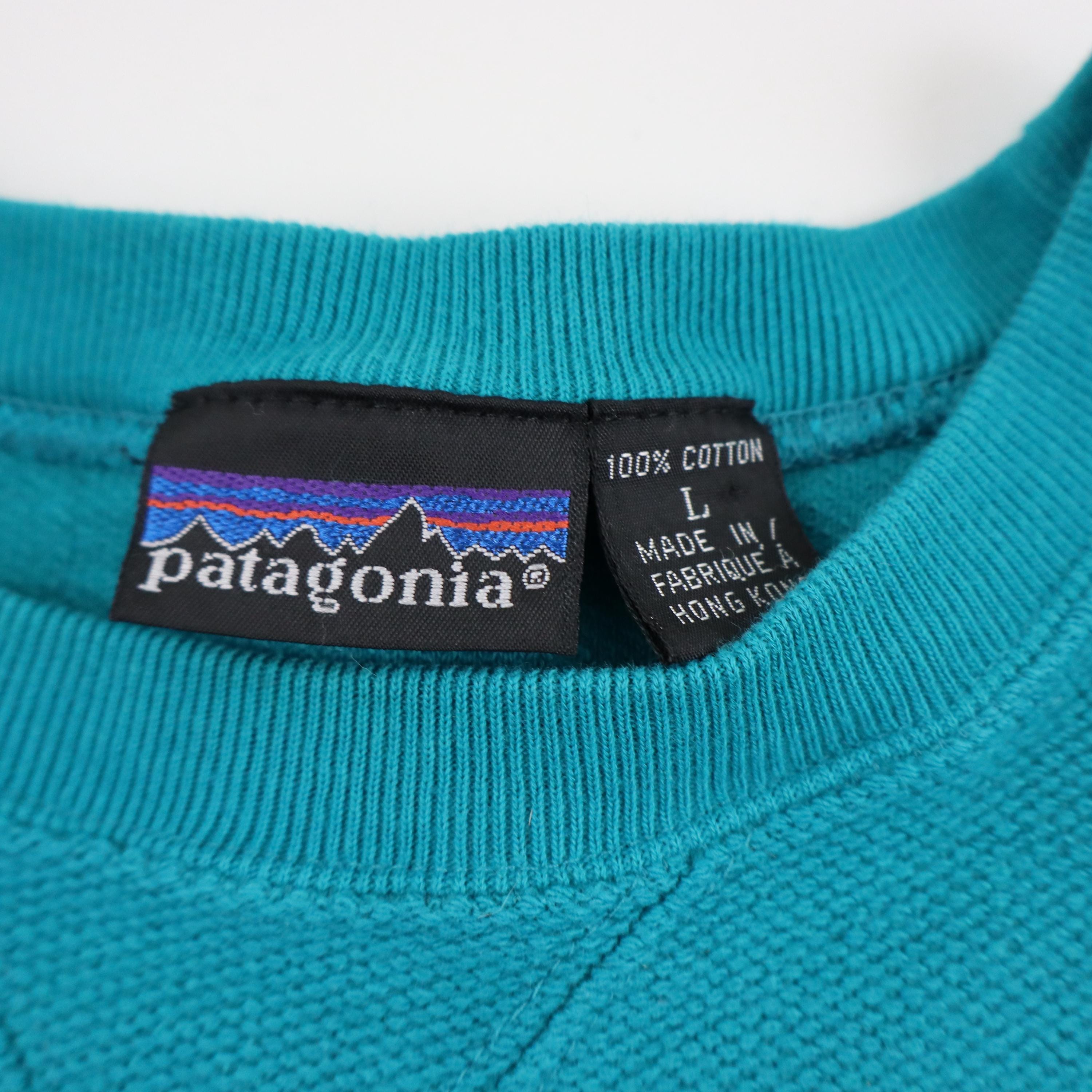 トップス 90s patagonia basic sweat shirt Vintage 90s Patagonia Mountains T Shirt Orange Beneficial Ts