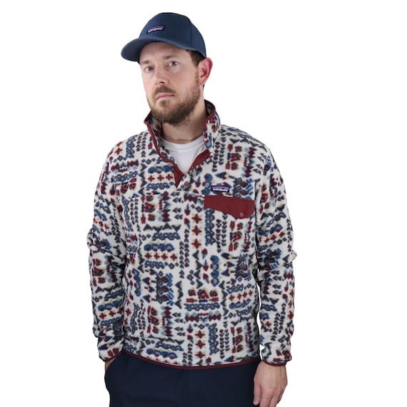 Patagonia Wandering Woods Aztec Tribal Synchilla Fleece Snap-t