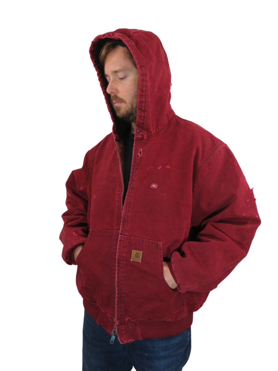 Vintage Carhartt Crimson Red Active Jac Duck Canvas Jacket Vintage Carhartt Crimson Red Active Jac Duck Canvas Jacket