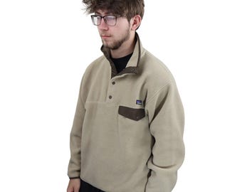 Vintage 90s 1990s Patagonia Green Bomber Jacket With Fleece Lining