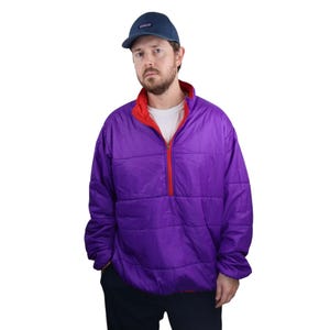 Vintage Patagonia Das Parka Style Micro Puff Puffer Puffball Insulated Alpine Pullover Jacket Mens 2XL 3XL Rare Purple Red Made In USA 90s