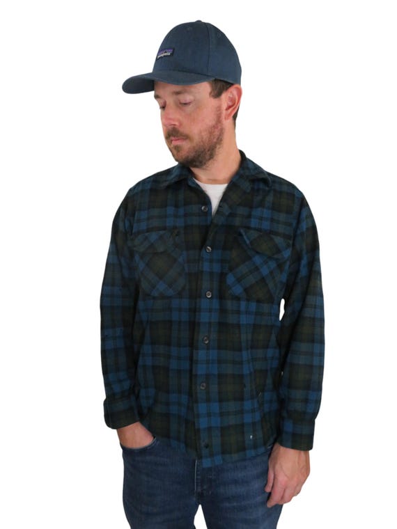 Vintage 70s 80s Pendleton Made in USA 100% Wool Flannel Shadow 