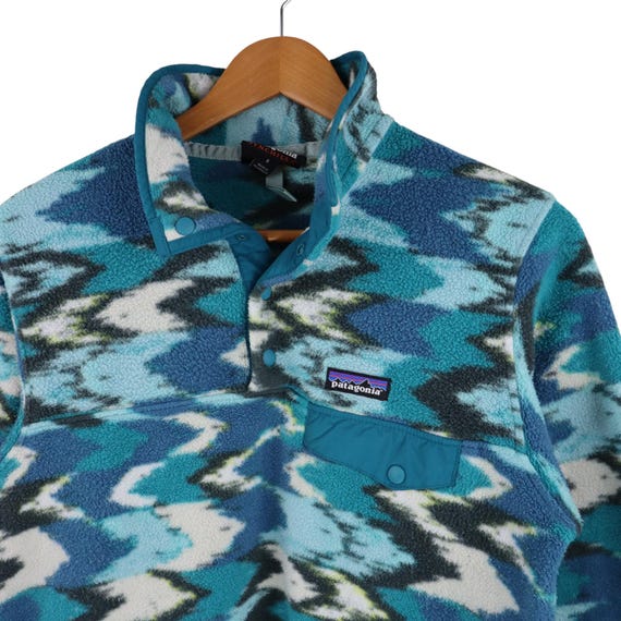 Vtg Patagonia Trout Tails Elwha Blue Aztec Tribal Geo Southwestern