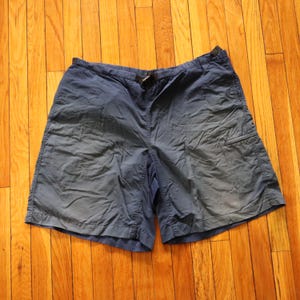 Vintage 90s Patagonia Nylon Sun Faded Belted River Swim Shorts Trunks Mens XL 2XL 36 38 40 Blue Grunge Distressed Streetwear Y2K Chouinard