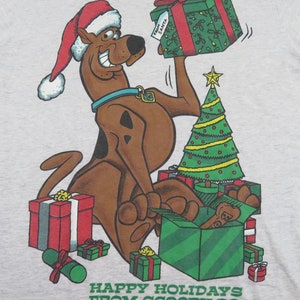 Camiseta gráfica vintage de los años 90, de 1998, de Scooby Doo, para dormir en Navidad, para hombre y mujer, talla XL y 2XL, estilo retro de Papá Noel.