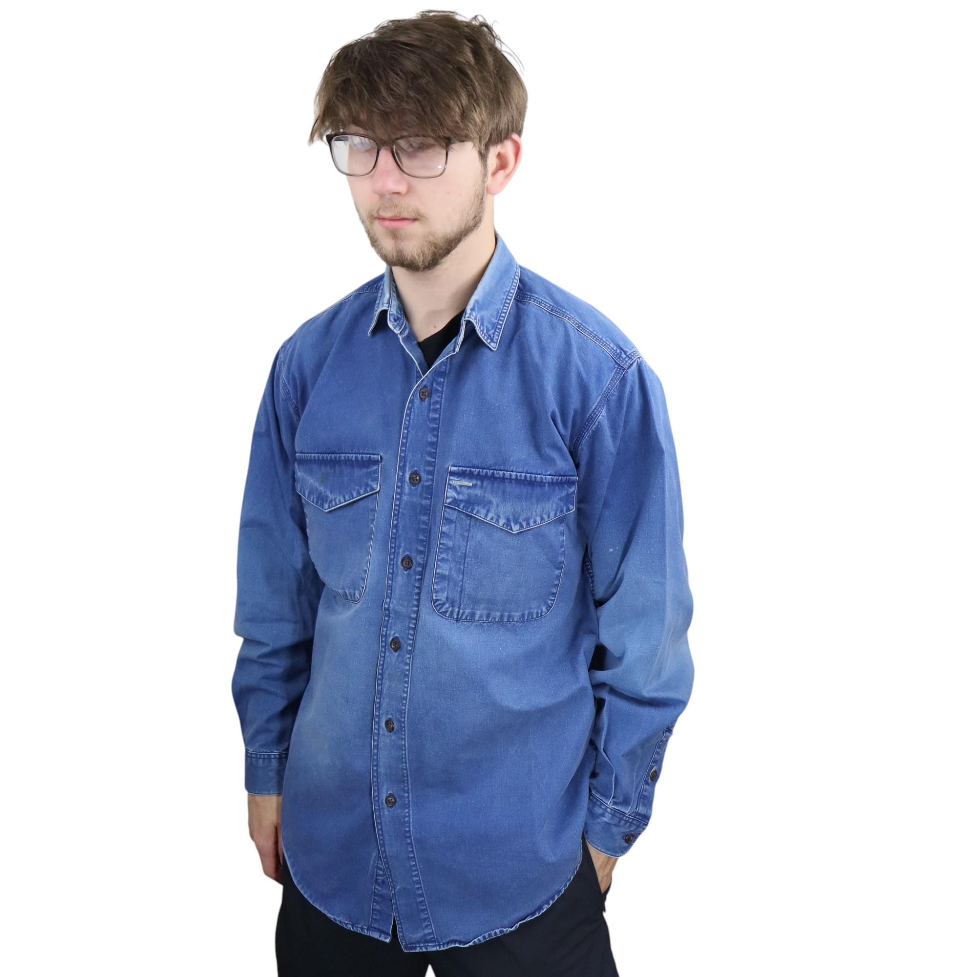 Vintage 90s 1991 Patagonia Denim Long Sleeve Distressed Western 
