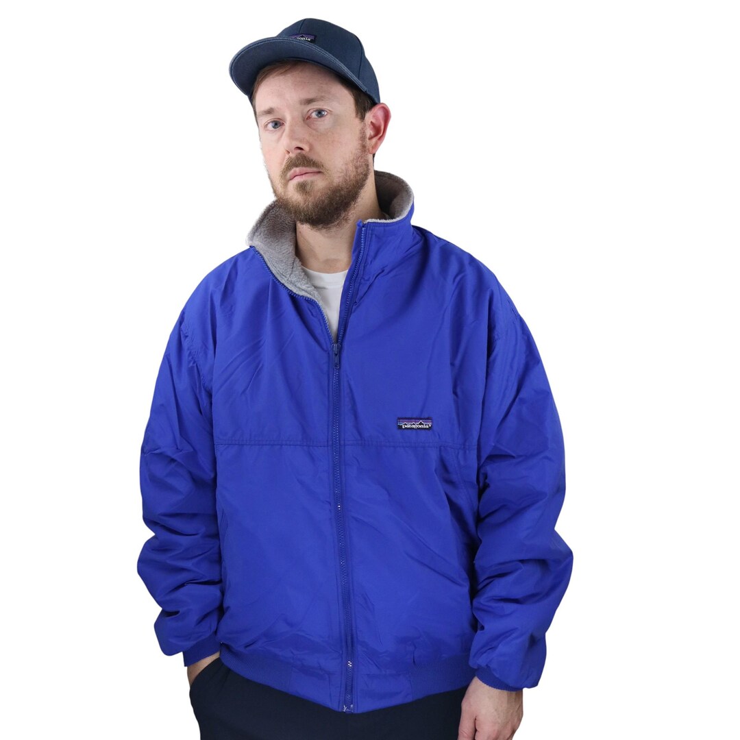 Vintage 80s Patagonia Shelled Synchilla Fleece Bomber Jacket Coat