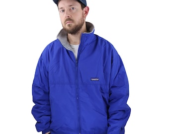 Medium / 1990s Patagonia Shelled Synchilla Jacket Navy Blue/grey