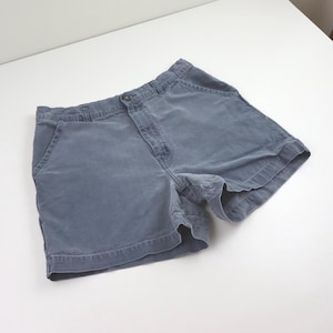 Vintage 90s Patagonia Canvas Original Stand Up Shorts Mens 32 34 Garment Dyed Blue Hiking Outdoor Chouinard First Label Big 80s 90s Rare