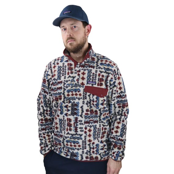 Patagonia Wandering Woods Aztec Tribal Synchilla Fleece Snap-t
