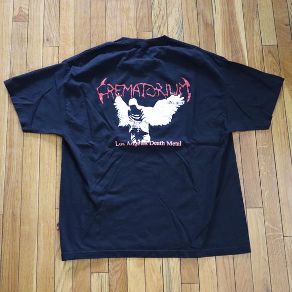 Vintage Vtg Crematorium Band T Shirt Mens XL 2XL Death Metal LA