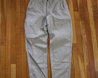 Vintage 90s Patagonia Canvas Double Knee Stand Up Climbing Pants Mens 32/34 32X31 Khaki Hiking Outdoor Retro Rhythm Chouinard Work Gaucho