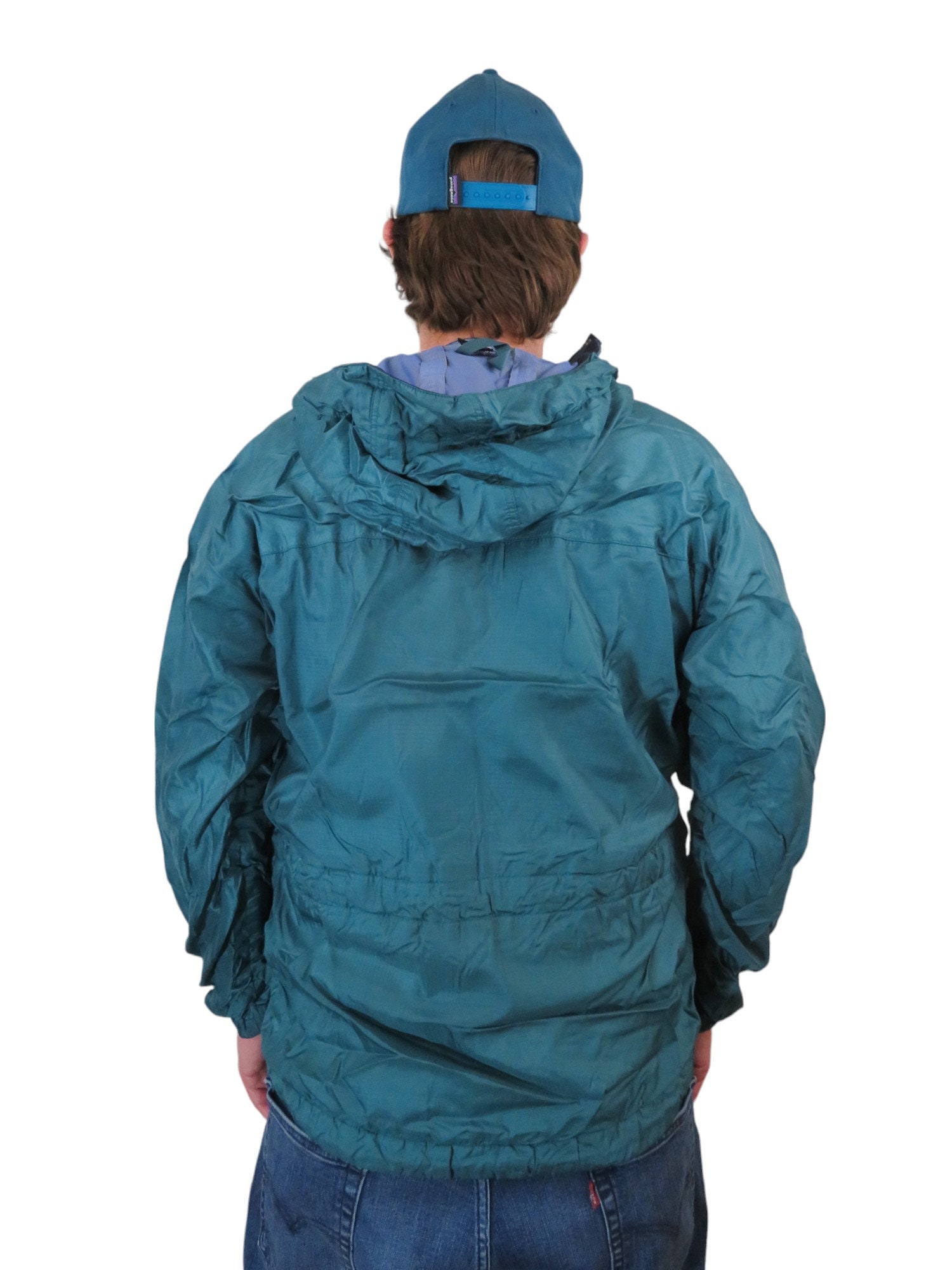 90s MICHIGAN アノラック 貴重 激レア チカーノ ローライダー Vintage 80s 90s Patagonia Teal Blue Pullover Anorak Snap-t