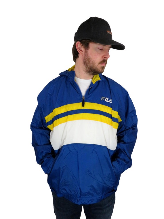 Vintage 90s Fila Track Rain Jacket XL Hooded Spell Out - Etsy