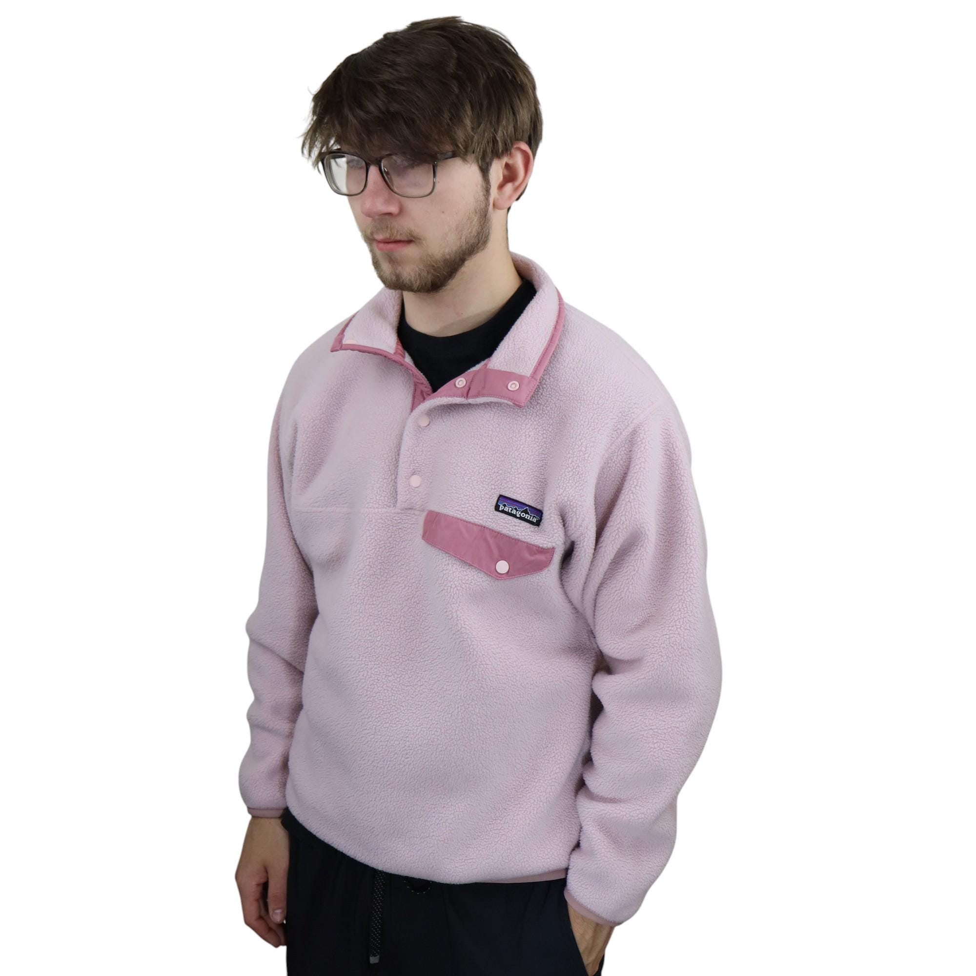 Vintage 2005 Patagonia Synchilla Fleece Snap T Rare Pastel Pink