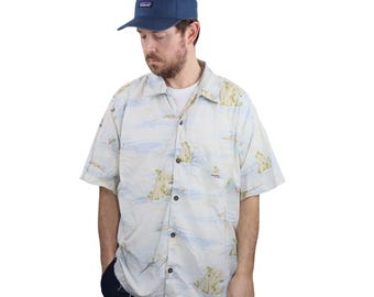 Vintage 90's Patagonia Pataloha Aloha Hawaiian Shirt Mens Medium