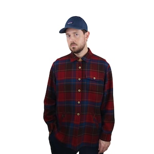 Vintage 90s Y2K Pendleton 100% Wool Plaid Walker Pea Coat Jacket Jac Womens XL Fully Lined Red Blue Over Car Chore Reefer Made In USA Retro