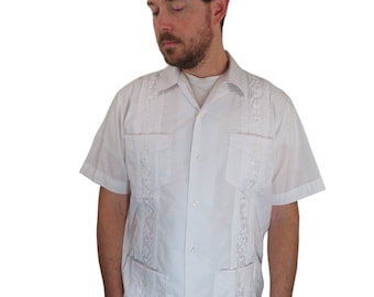 Vintage 80s Haband Guayabera Full Zip Shirt - Sz 3XL - Lounge