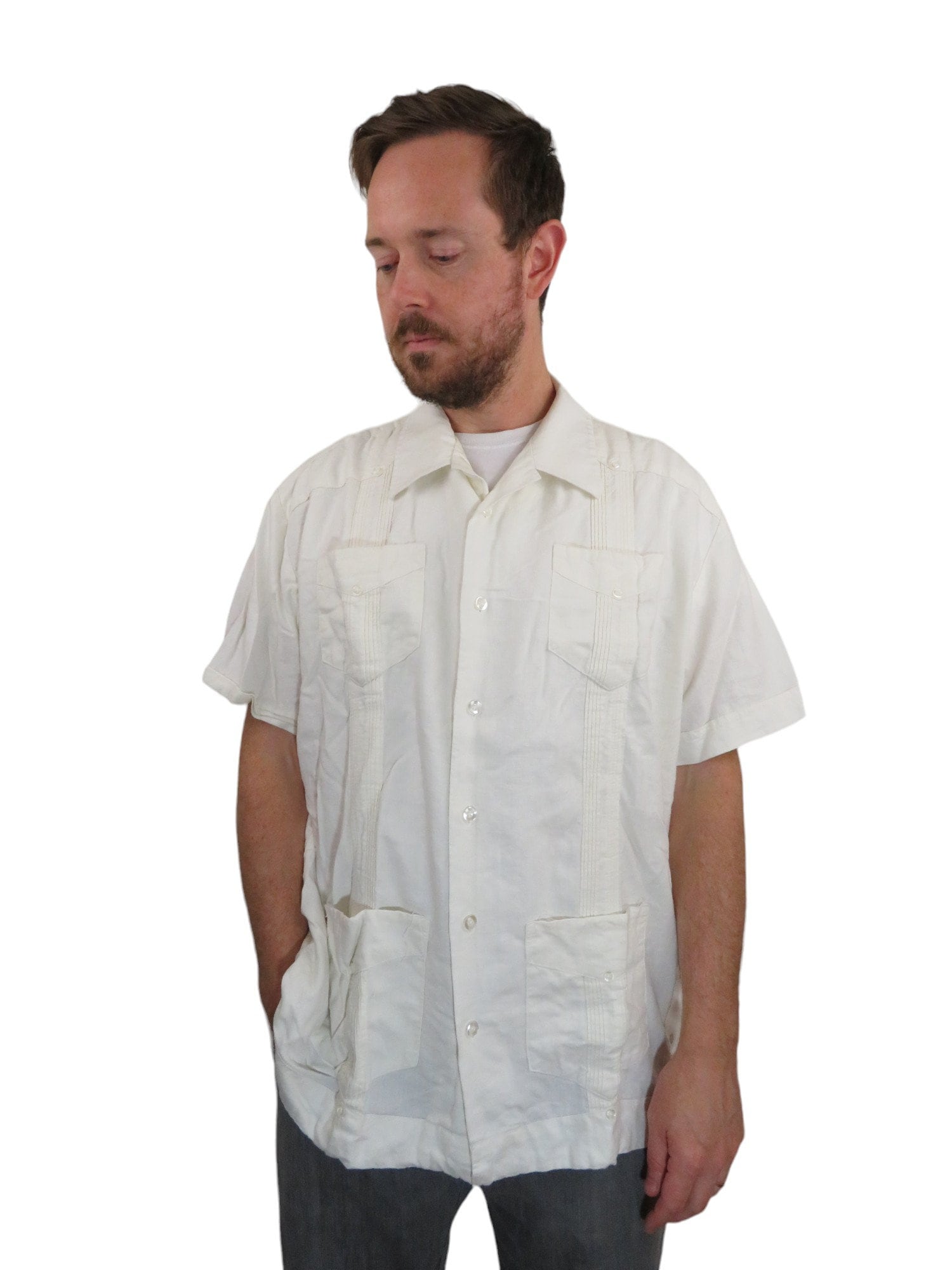 Vintage Guayaberas “MECHO EN MEXICO“ Vintage Mexican Wedding Shirt The Genuine Haband Guayabera