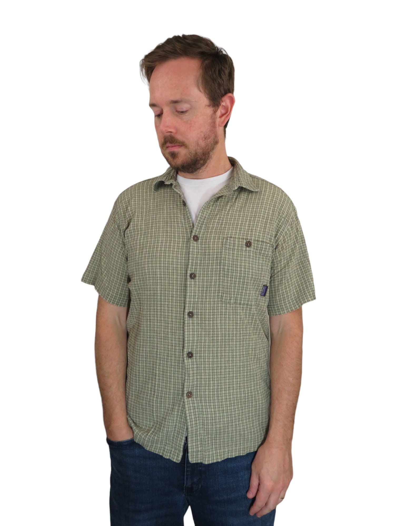 90s Patagonia Seersucker check shirt