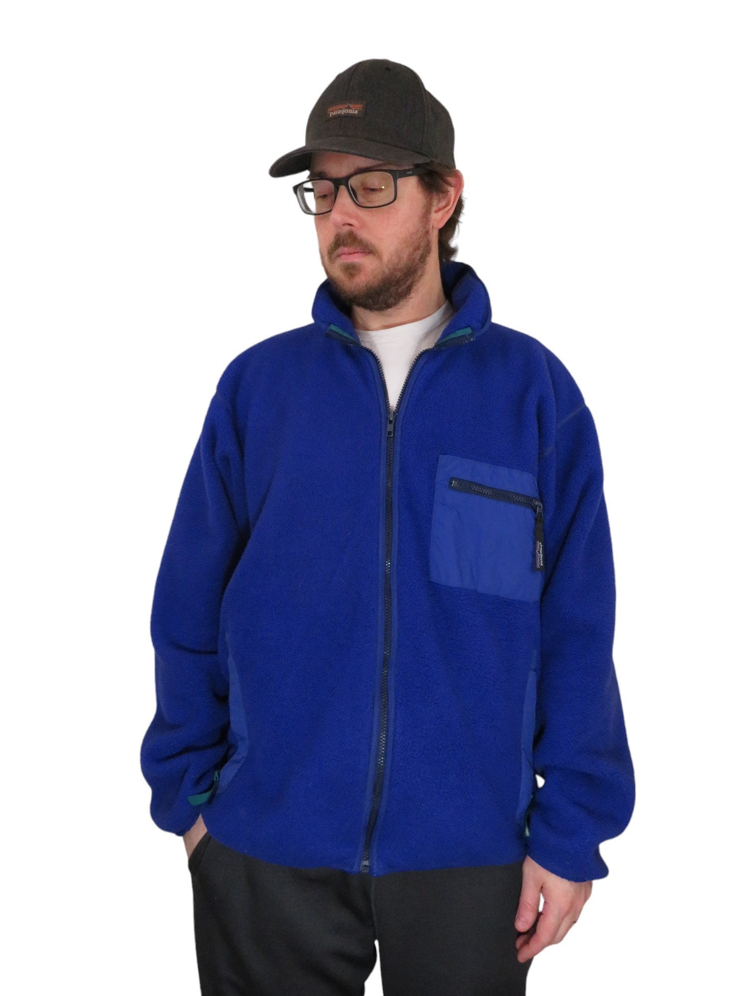 Vintage 80s 1989 Patagonia Synchilla Fleece Full Zip Mens Jacket 