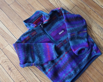 Vintage Patagonia Snap-t Synchilla Fleece Pullover Mens Large Blue