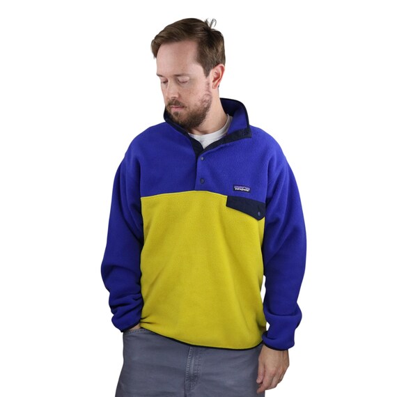 Vintage Patagonia Snap-t Synchilla Fleece Pullover Mens Large Blue