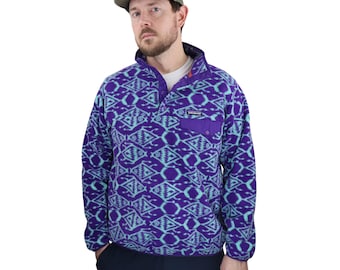 Patagonia Ikat Big Fish Synchilla Fleece Snap-t Pullover Womens